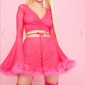 Sugar Thrillz Pretty Hollywood Dream Wrap Top in Pink